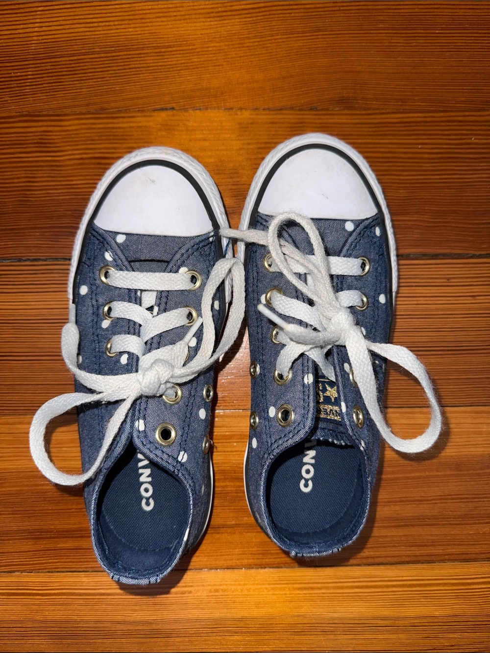 Converse Kids Navy Canvas Low-Top Sneakers with White Accents